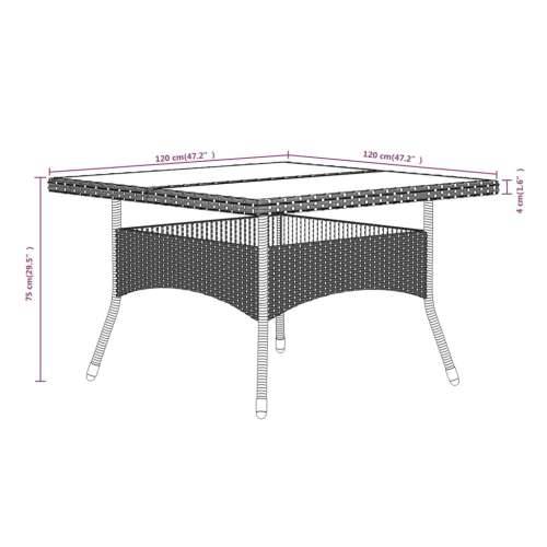 Vrtna garnitura - 5-dijelni vrtni blagovaonski set poliratan i drvo bagrema crni - Smeđa i crna 120 x 120 x 75 cm 5 Cijena