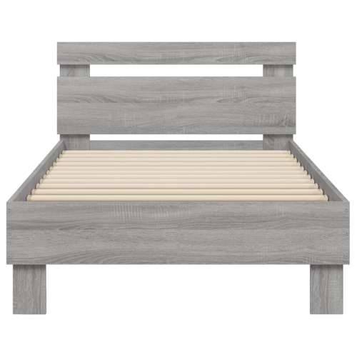 Okvir za krevet s uzglavljem i LED svjetlima boja sivog hrasta - Sivi hrast sonoma 75 x 190 cm Cijena