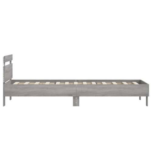 Okvir za krevet s uzglavljem i LED svjetlima boja sivog hrasta - Sivi hrast sonoma 75 x 190 cm Cijena