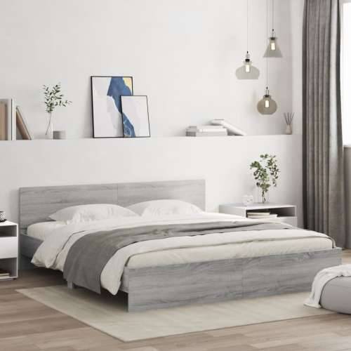 Okvir kreveta s uzglavljem LED siva boja hrasta 180 x 200 cm - Sivi hrast sonoma 180 x 200 cm Cijena