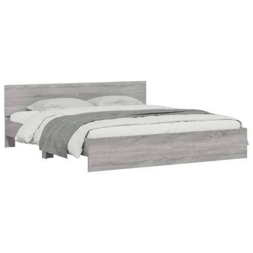 Okvir kreveta s uzglavljem LED siva boja hrasta 180 x 200 cm - Sivi hrast sonoma 180 x 200 cm Cijena
