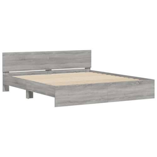 Okvir kreveta s uzglavljem LED siva boja hrasta 180 x 200 cm - Sivi hrast sonoma 180 x 200 cm Cijena