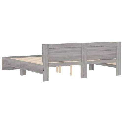 Okvir kreveta s uzglavljem LED siva boja hrasta 180 x 200 cm - Sivi hrast sonoma 180 x 200 cm Cijena