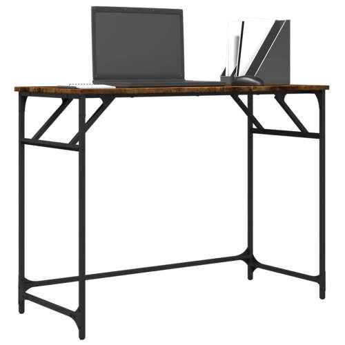 Radni stol boja hrasta 100x45x76 cm konstruirano drvo i čelik - Dimljeni hrast Cijena