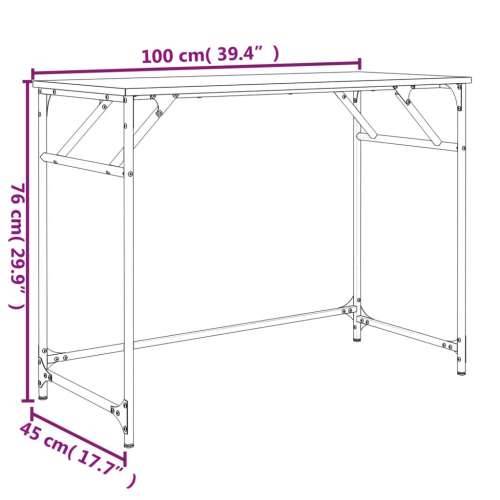 Radni stol boja hrasta 100x45x76 cm konstruirano drvo i čelik - Dimljeni hrast Cijena