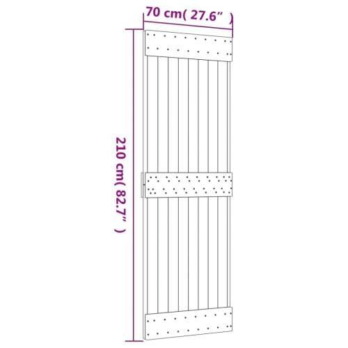 Klizna vrata s priborom za montažu 70 x 210 cm masivna borovina Cijena