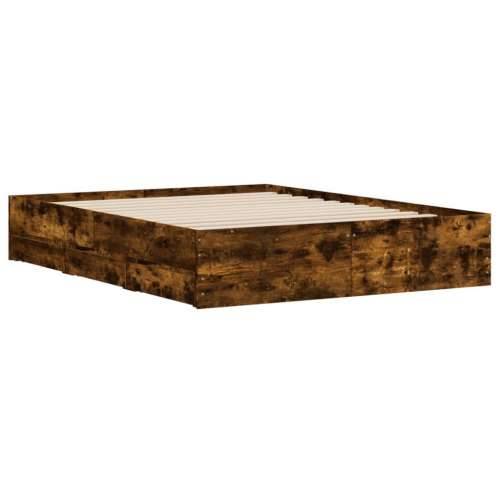 Okvir kreveta s ladicama boja hrasta 140x190 cm - Dimljeni hrast 140 x 190 cm Cijena