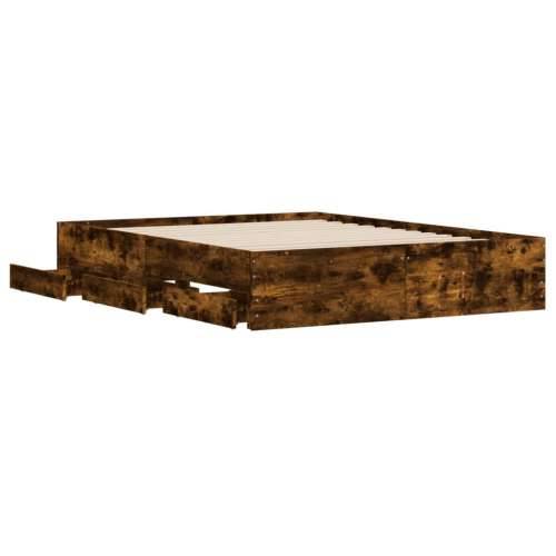 Okvir kreveta s ladicama boja hrasta 140x190 cm - Dimljeni hrast 140 x 190 cm Cijena