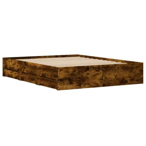 Okvir kreveta s ladicama boja hrasta 140x190 cm - Dimljeni hrast 140 x 190 cm Cijena