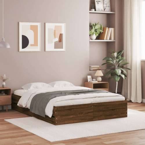 Okvir kreveta s ladicama boja smeđeg hrasta 140x190 cm - Smeđi hrast 140 x 190 cm Cijena