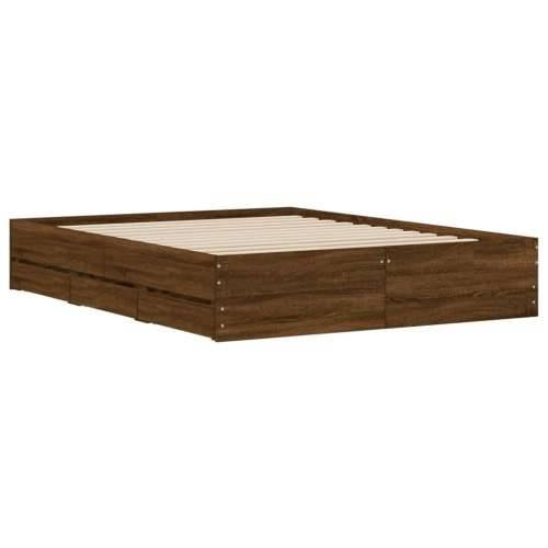 Okvir kreveta s ladicama boja smeđeg hrasta 140x190 cm - Smeđi hrast 140 x 190 cm Cijena
