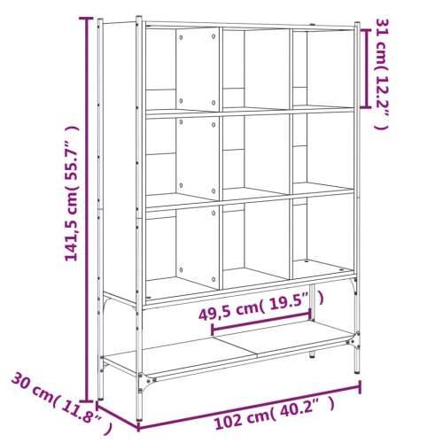 Regal za knjige boja hrasta 102x30x141,5 cm konstruirano drvo Smeđi hrast 1 Cijena