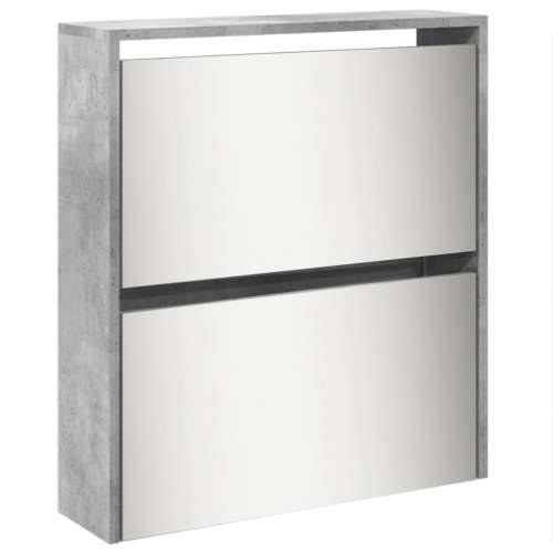 Ormarić za cipele s ogledalom i 5 razina sivi 63x17x169,5 cm - Beton siva 1 Cijena