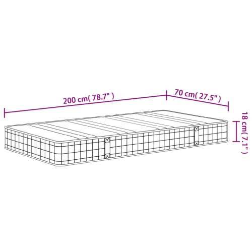 Madrac s oprugama bonnell srednji 70x200 cm 70 x 200 cm 1 Cijena