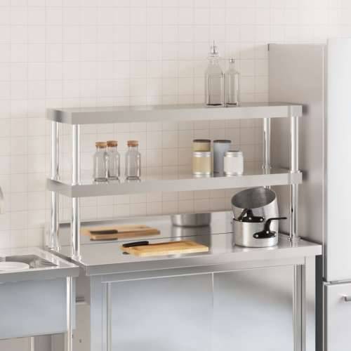 Polica za radni stol s 2 razine 110x30x65 cm nehrđajući čelik - 110 x 30 x 65 cm 1 Cijena