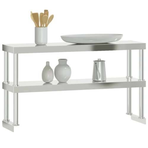 Polica za radni stol s 2 razine 110x30x65 cm nehrđajući čelik - 110 x 30 x 65 cm 1 Cijena