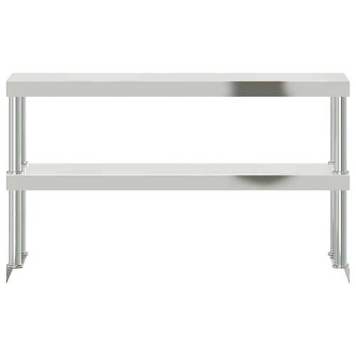 Polica za radni stol s 2 razine 110x30x65 cm nehrđajući čelik - 110 x 30 x 65 cm 1 Cijena