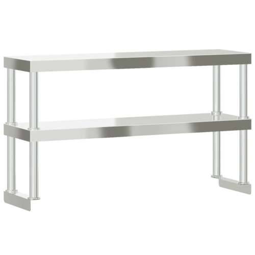 Polica za radni stol s 2 razine 110x30x65 cm nehrđajući čelik - 110 x 30 x 65 cm 1 Cijena
