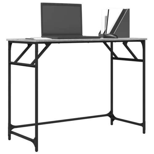 Radni stol boja hrasta 100x45x76 cm konstruirano drvo i čelik - Sivi hrast sonoma Cijena