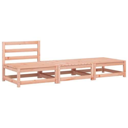 Vrtna sofa bez naslona za ruke s jastucima i tabureima - Prirodni douglas 1 stolica + 2x tabure Cijena