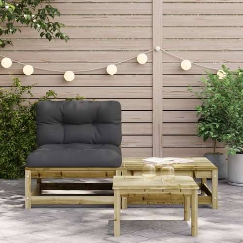 Vrtna sofa bez naslona za ruke s jastucima i tabureom Prirodno impregnirano 1 armless sofa Cijena