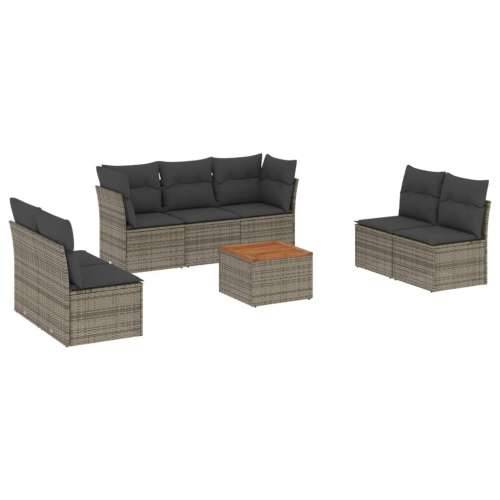 Vrtna garnitura - 8-dijelni set vrtnih sofa od poliratana s jastucima sivi - Siva 5x srednja + stol + 2x kutna 1 Cijena