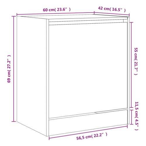 Ormarić za cipele dimljeni hrast 60x42x69 cm konstruirano drvo - Dimljeni hrast 60 x 42 x 69 cm 1 Cijena