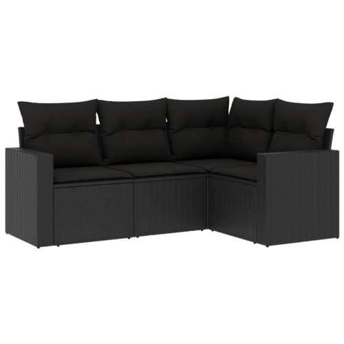 Vrtna garnitura - 4-dijelni set vrtnih sofa od poliratana s jastucima crni - Crna 1 Bez stola Cijena