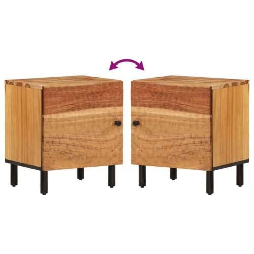 Noćni ormarići 2 kom 40 x 33 x 46 cm masivno bagremovo drvo - Prirodna 2 Masivno bagremovo drvo Cijena