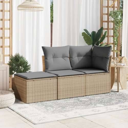Vrtni tabure s jastukom bež 55 x 55 x 37 cm od poliratana - bež i siva 1 bez spremišta Cijena
