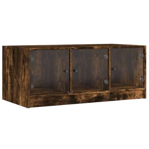 Stolić za kavu sa staklenim vratima boja hrasta 102x50x42 cm - Dimljeni hrast 1 Cijena