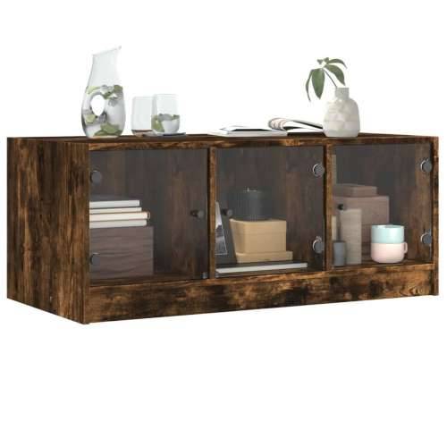 Stolić za kavu sa staklenim vratima boja hrasta 102x50x42 cm - Dimljeni hrast 1 Cijena