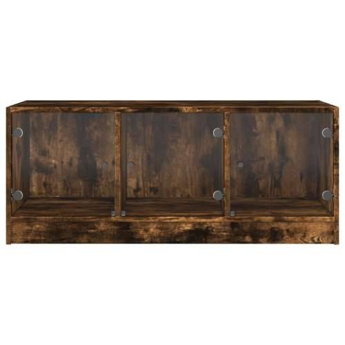 Stolić za kavu sa staklenim vratima boja hrasta 102x50x42 cm - Dimljeni hrast 1 Cijena