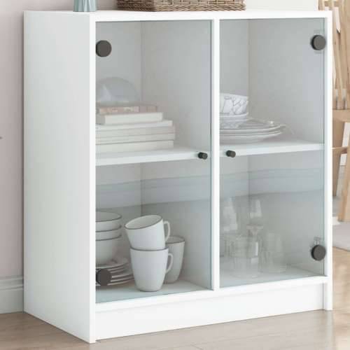 Bočni ormarić sa staklenim vratima bijeli 68 x 37 x 75,5 cm - Bijela 1 Cijena