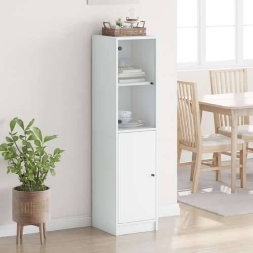 Visoka komoda sa staklenim vratima bijela 35 x 37 x 142 cm Bijela 1 Cijena