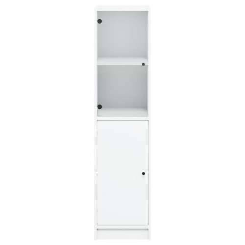 Visoka komoda sa staklenim vratima bijela 35 x 37 x 142 cm Bijela 1 Cijena