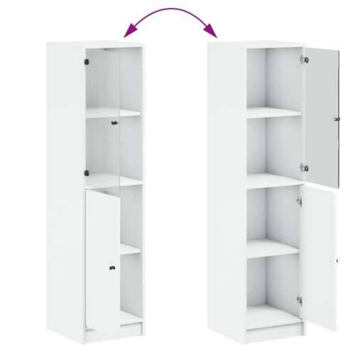 Visoka komoda sa staklenim vratima bijela 35 x 37 x 142 cm Bijela 1 Cijena