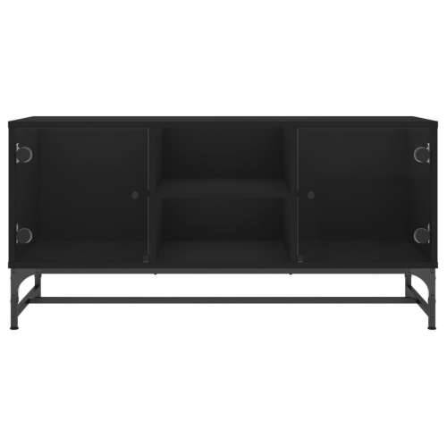 TV ormarić sa staklenim vratima crni 102 x 37 x 50 cm - Crna 1 Cijena