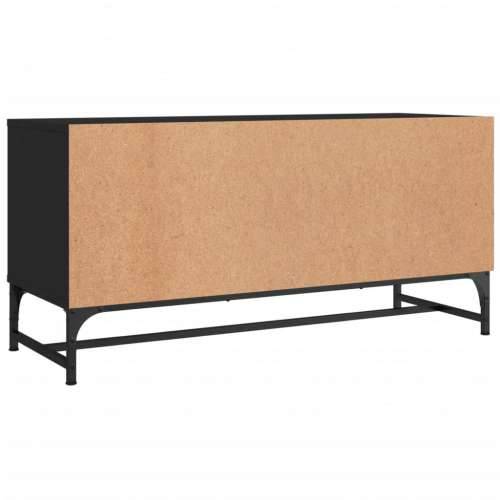 TV ormarić sa staklenim vratima crni 102 x 37 x 50 cm - Crna 1 Cijena