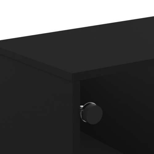 TV ormarić sa staklenim vratima crni 102 x 37 x 50 cm - Crna 1 Cijena