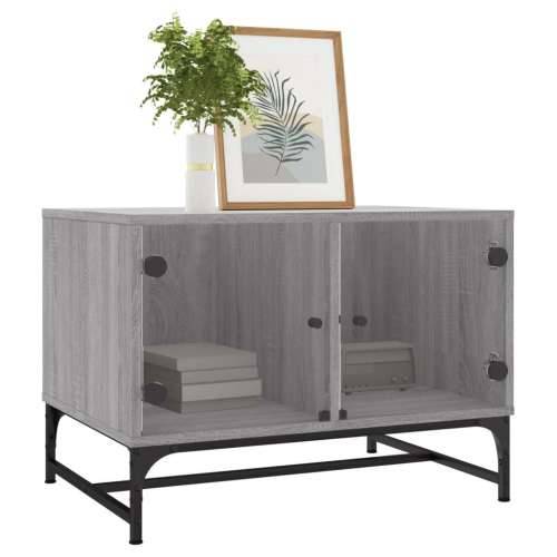 Stolić za kavu sa staklenim vratima boja hrasta 68,5x50x50 cm - Sivi hrast sonoma 1 Cijena