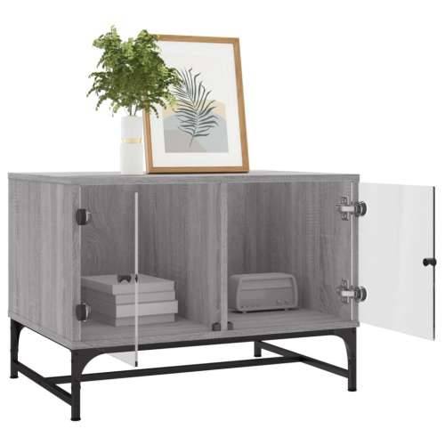 Stolić za kavu sa staklenim vratima boja hrasta 68,5x50x50 cm - Sivi hrast sonoma 1 Cijena