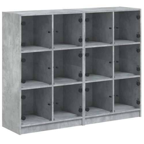 Regal za knjige s vratima boja betona 136 x 37 x 109 cm drveni - Beton siva 1 136 cm Cijena