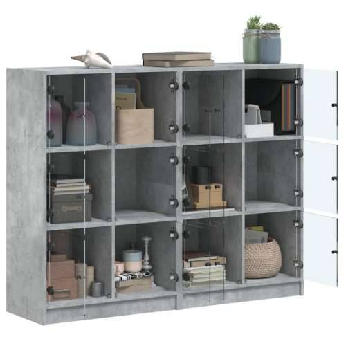 Regal za knjige s vratima boja betona 136 x 37 x 109 cm drveni - Beton siva 1 136 cm Cijena