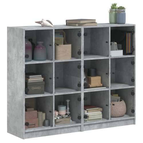 Regal za knjige s vratima boja betona 136 x 37 x 109 cm drveni - Beton siva 1 136 cm Cijena