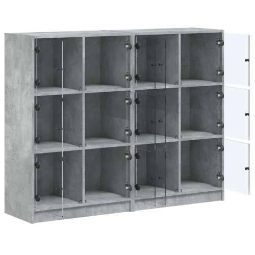 Regal za knjige s vratima boja betona 136 x 37 x 109 cm drveni - Beton siva 1 136 cm Cijena