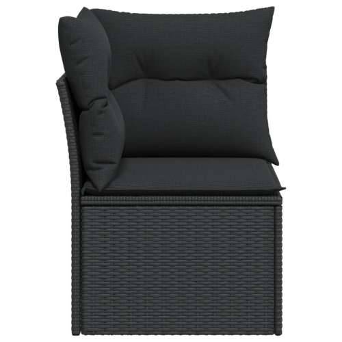 Kutna vrtna sofa s jastucima crna od poliratana - Crna 1 kutna sofa Cijena