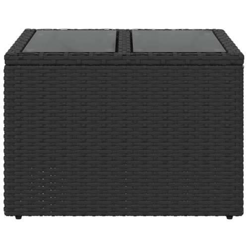 Vrtni stol sa staklenom pločom crni 55x55x37 cm od poliratana - Crna 1 pe rattan Cijena