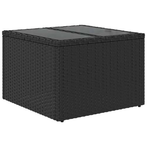 Vrtni stol sa staklenom pločom crni 55x55x37 cm od poliratana - Crna 1 pe rattan Cijena