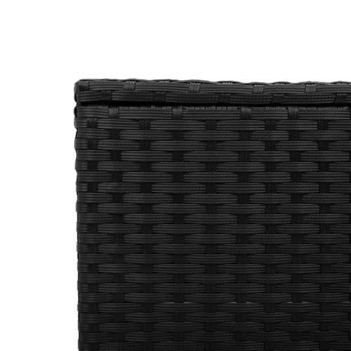 Vrtni stol sa staklenom pločom crni 55x55x37 cm od poliratana - Crna 1 pe rattan Cijena